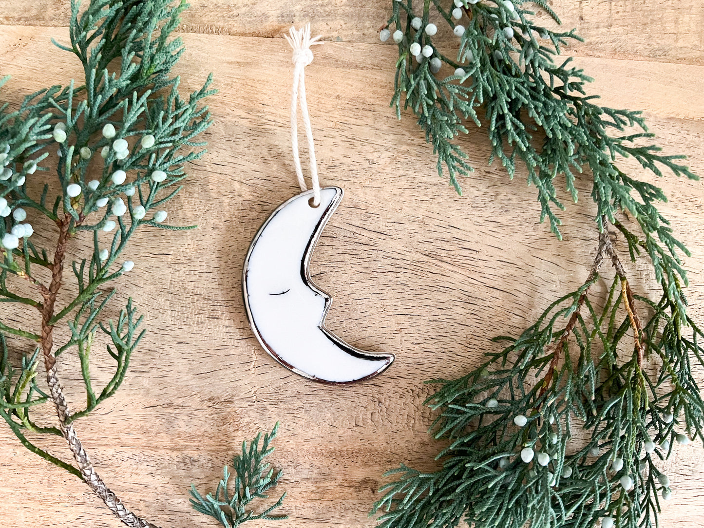 Silvery Moon Ornament